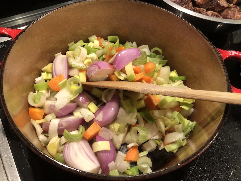 Cooking down veg