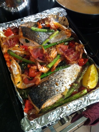 Fish tray-bake