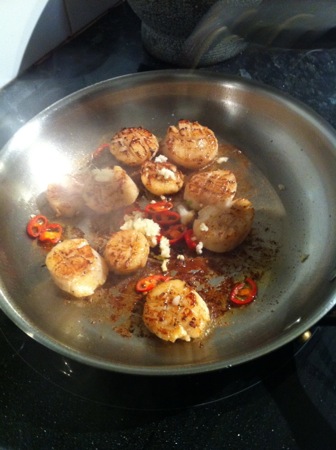 Golden scallops