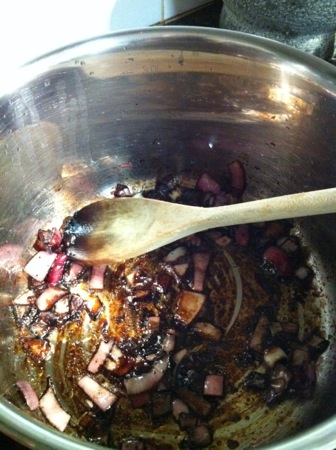 Caramelizing onions