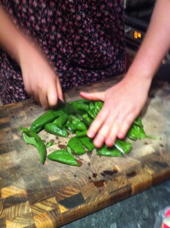 Chopping basil