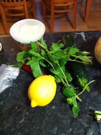 Courgette Salad ingredients