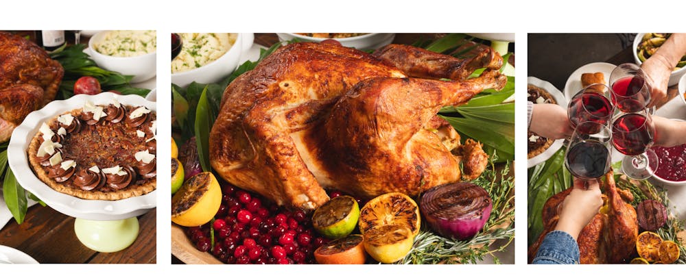 a bunch of different types of food